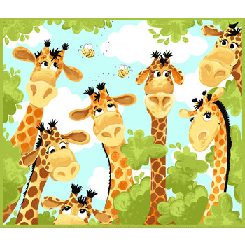 Zoe the Giraffe SB20062-430 Orange Play Mat Panel by Susybee for Clothworks