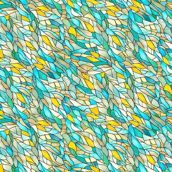 Make a Wish 5141-67 Teal Bias Mosaic by Claudia McKinney for Blank Quilting