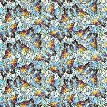 Make a Wish 5149-11 Blue Butterflies by Claudia McKinney for Blank Quilting