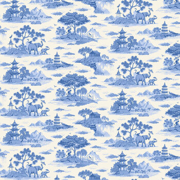 Something Blue TIL100670 Cottonview Cream by Tone Finnanger for Tilda