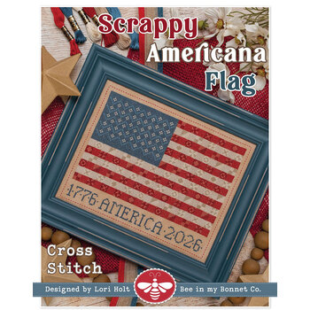 Scrappy Americana Flag Cross Stitch Pattern