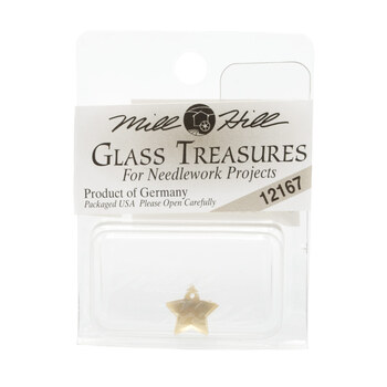 Mill Hill - Glass Treasures - Medium Star Matte Light Topaz 12167