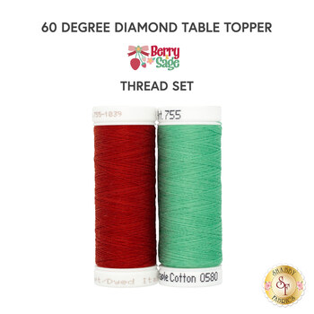  60 Degree Diamond Table Topper Kit - Berry & Sage Appliqué Thread Set