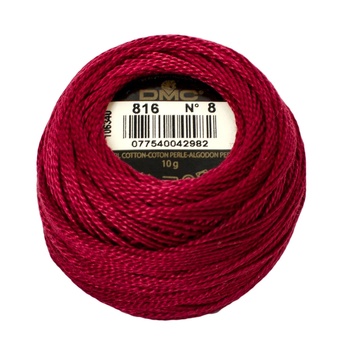 DMC Pearl Cotton Ball 816 Garnet - Size 8