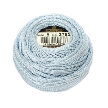 DMC Pearl Cotton Ball 3753 Ultra Very Light Antique Blue - Size 8