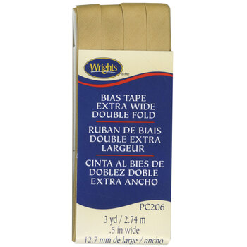 Extra Wide Double Fold Bias Tape - Tan