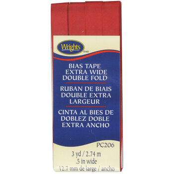 Extra Wide Double Fold Bias Tape - Scarlet