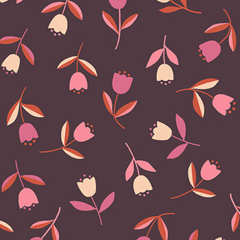 Corsage RS6060-13 Tiny Tulips Eggplant by Ruby Star Society for Moda Fabrics