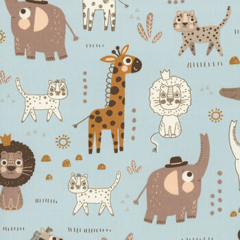 Wildly Cute Safari 39080-13 Safari Animals Sky by Elena Amo for Moda Fabrics