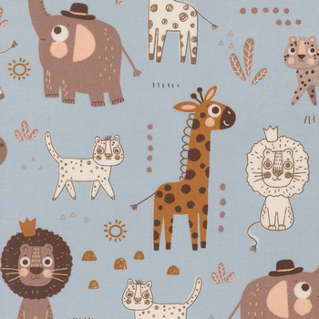 Wildly Cute Safari 39080-13 Safari Animals Sky by Elena Amo for Moda Fabrics