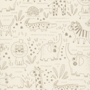 Wildly Cute Safari 39082-11 Safari Contours Pearl by Elena Amo for Moda Fabrics