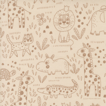 Wildly Cute Safari 39082-11 Safari Contours Pearl by Elena Amo for Moda Fabrics