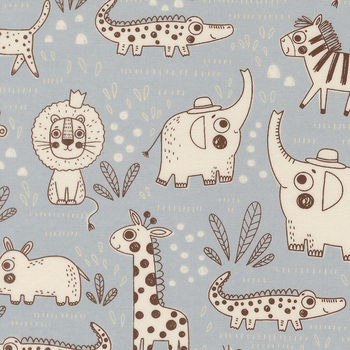 Wildly Cute Safari 39082-13 Safari Contours Sky by Elena Amo for Moda Fabrics