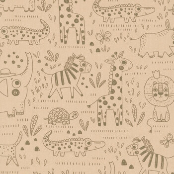 Wildly Cute Safari 39082-14 Safari Contours Tan by Elena Amo for Moda Fabrics