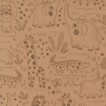 Wildly Cute Safari 39082-14 Safari Contours Tan by Elena Amo for Moda Fabrics