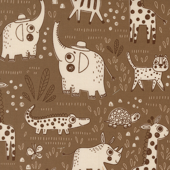 Wildly Cute Safari 39082-15 Safari Contours Bark by Elena Amo for Moda Fabrics