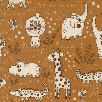 Wildly Cute Safari 39082-16 Safari Contours Golden by Elena Amo for Moda Fabrics