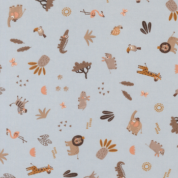 Wildly Cute Safari 39085-13 Safari Mix Sky by Elena Amo for Moda Fabrics