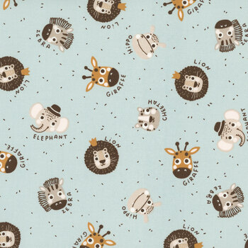Wildly Cute Safari 39081-13 Animals Faces Sky by Elena Amo for Moda Fabrics