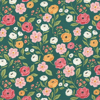 Garden Glam 5270-18 Petal Pusher Teal by Lella Boutique for Moda Fabrics