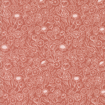 Garden Glam 5272-14 Flower Doodles Rose Water by Lella Boutique for Moda Fabrics