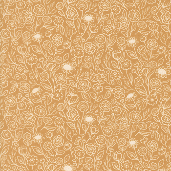 Garden Glam 5272-15 Flower Doodles Goldenrod by Lella Boutique for Moda Fabrics