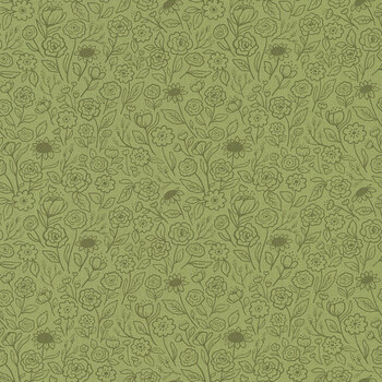 Garden Glam 5272-16 Flower Doodles Grass by Lella Boutique for Moda Fabrics