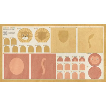 Cuddle Crew Quilting Cuddle 21013-11QC Monkey and Lion Panel Multi by Stacy Iest Hsu for Moda Fabrics
