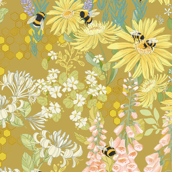 Pollinators 48810-14 Pollinators Golden by Robin Pickens for Moda Fabrics