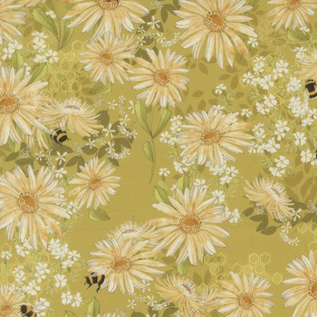 Pollinators 48811-14 Daisies Golden by Robin Pickens for Moda Fabrics