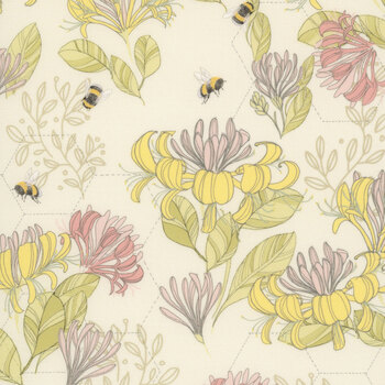 Pollinators 48812-11 Honeysuckle Blooms Cloud by Robin Pickens for Moda Fabrics