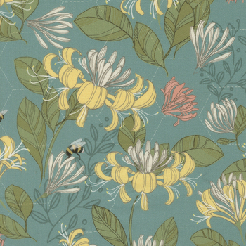 Pollinators 48812-17 Honeysuckle Blooms Pond by Robin Pickens for Moda Fabrics