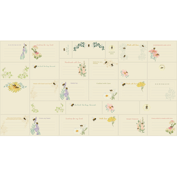 Pollinators 48817-11 Quilt Labels Cloud Panel by Robin Pickens for Moda Fabrics