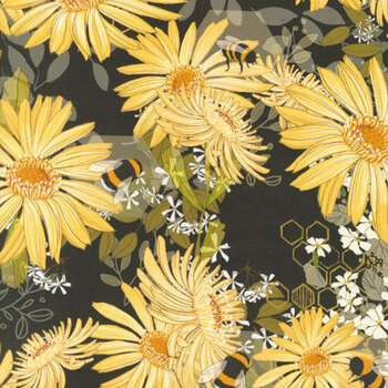 Pollinators 108" Wide 108053-20 Daisies Onyx by Robin Pickens for Moda Fabrics