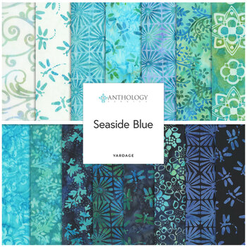 Seaside Blue  Yardage by Jacqueline de Jonge for Anthology Fabrics