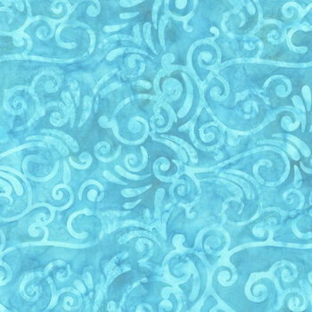 Seaside Blue 3984Q-X Scrolls Turquoise by Jacqueline de Jonge for Anthology Fabrics