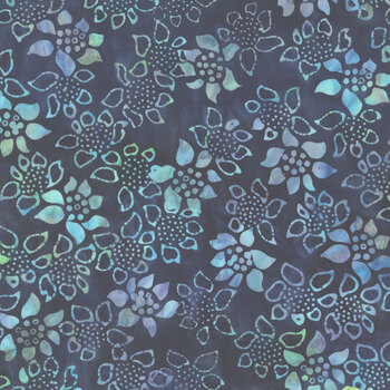 Seaside Blue 3989Q-X Flowers Navy by Jacqueline de Jonge for Anthology Fabrics
