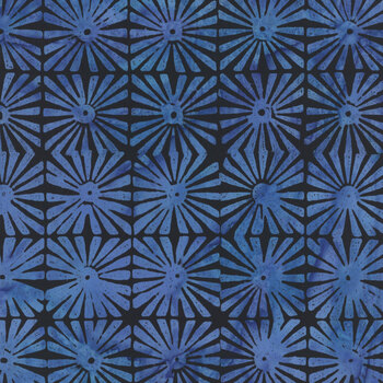 Seaside Blue 3990Q-X Sunrays Black by Jacqueline de Jonge for Anthology Fabrics