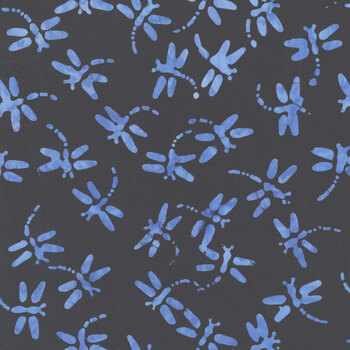 Seaside Blue 3991Q-X Dragonflies Black by Jacqueline de Jonge for Anthology Fabrics