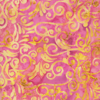 Tropical Sunset 30013Q-X Scrolls Pink by Jacqueline de Jonge for Anthology Fabrics