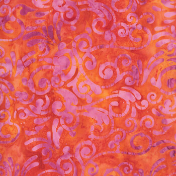 Tropical Sunset 30016Q-X Scrolls Orange by Jacqueline de Jonge for Anthology Fabrics