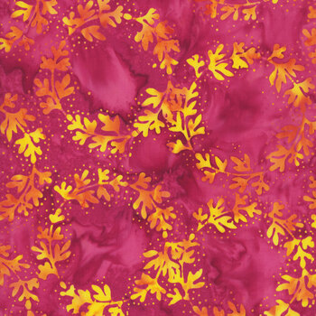 Tropical Sunset 30017Q-X Wreaths Raspberry by Jacqueline de Jonge for Anthology Fabrics