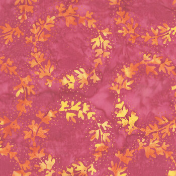 Tropical Sunset 30017Q-X Wreaths Raspberry by Jacqueline de Jonge for Anthology Fabrics