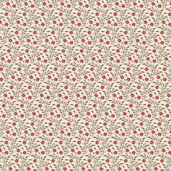 Rosewood 55524-2 Dainty Blooms Beige/Red by Mary Koval for Windham Fabrics