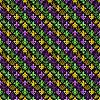 Mardi Party 10849-99 Fleur De Lis Mardi Gras by Patrick Lose Fabrics