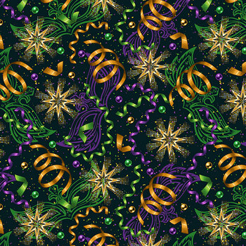 Mardi Party 10850-99 Stars & Streamers Jubilee by Patrick Lose Fabrics