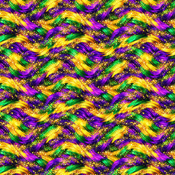 Mardi Party 10851-53 Glitter Wave Mardi Gras by Patrick Lose Fabrics