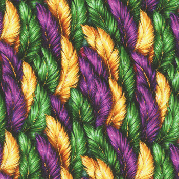 Mardi Party 10855-85 Gilded Feathers Mardi Gras by Patrick Lose Fabrics