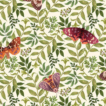 Botanica DP29504-12 Butterflies Beige Multi by Northcott Fabrics