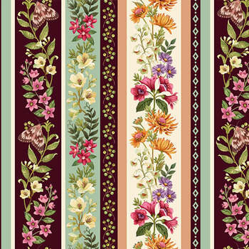 Botanica DP29507-12 Stripe Beige Multi by Northcott Fabrics